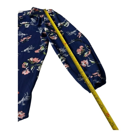 Navy Coral Floral Kenmore Splitneck Popover Blouse by Fun2Fun Stitchfix NWOT - Picture 16 of 16